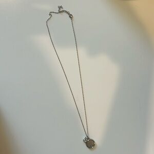 Cute Silver Chain Temple Necklace With A Diamond
